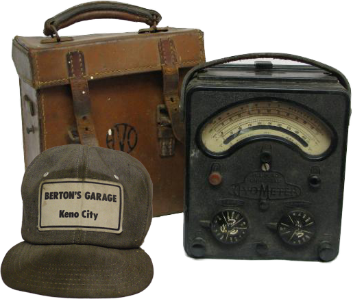 vintage bag, camera and cap